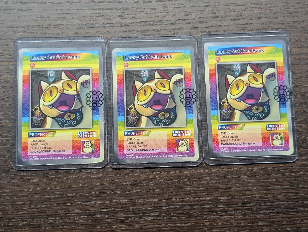 3枚セット　Lucky cat coin bank　村上隆　プロモ