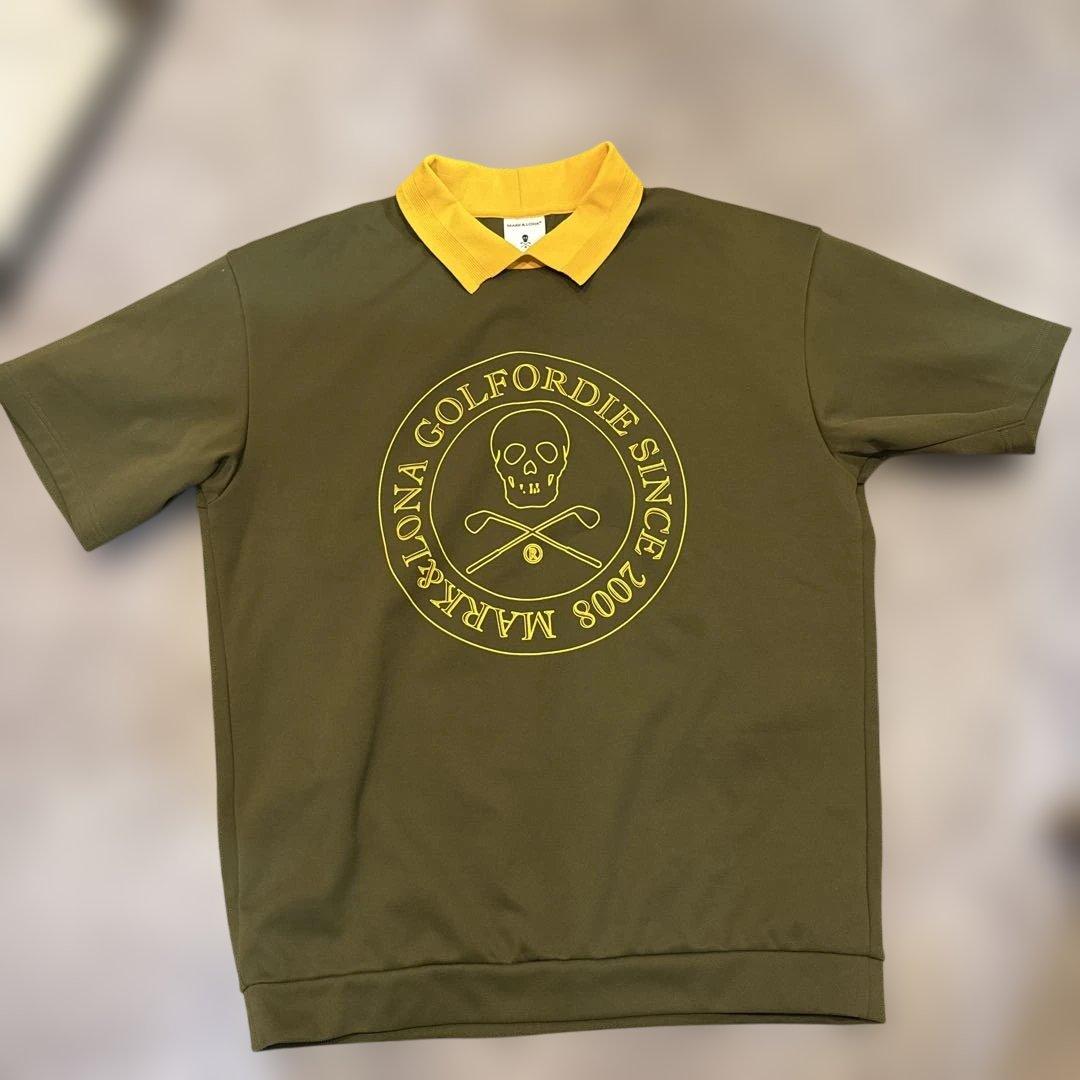 MARK&LONAオリーブグリーン スカルロゴ ポロシャツ 50新品未使用