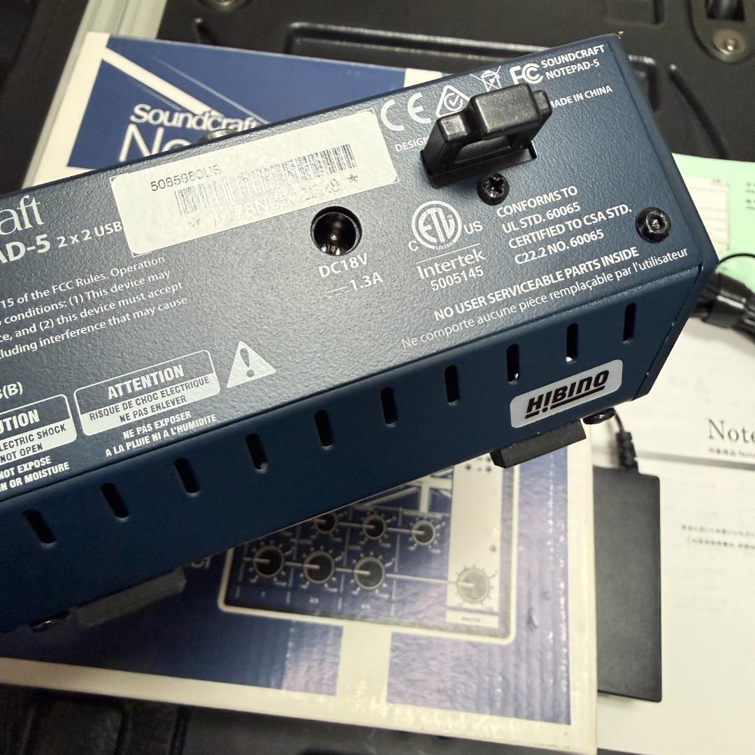 【美品／ケース付】Soundcraft Notepad-5 USBミキサー