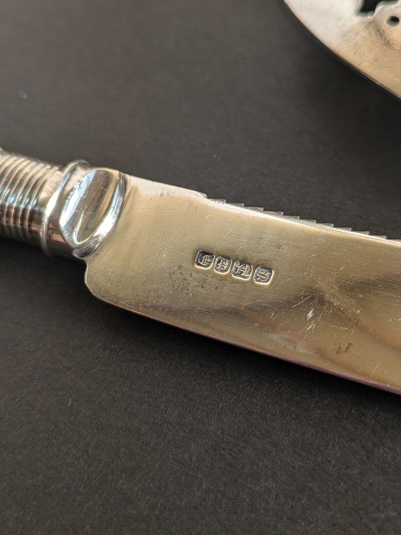 イギリス アンティーク シルバープレート ケーキナイフ ケーキサーバー 戴冠式