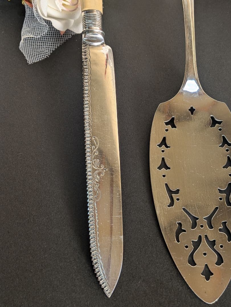 イギリス アンティーク シルバープレート ケーキナイフ ケーキサーバー 戴冠式