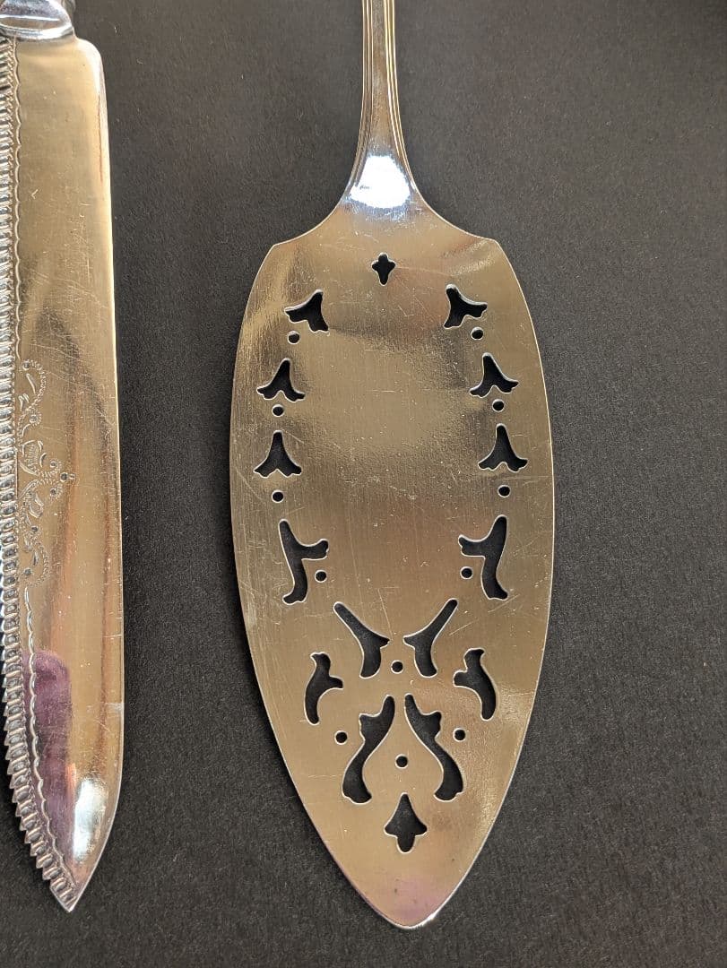 イギリス アンティーク シルバープレート ケーキナイフ ケーキサーバー 戴冠式