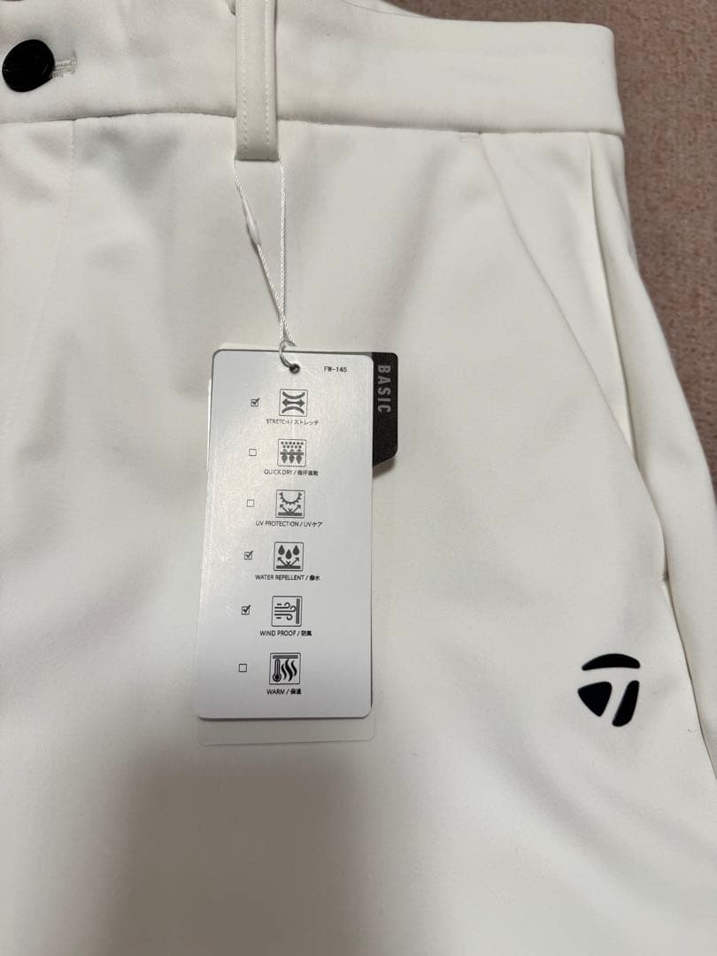 ゴルフ　パンツ O XL テーラーメイド　ホワイト　裏起毛