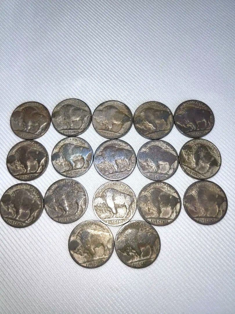 特年　アメリカ　1910年代~　バッファローニッケル　5セント　硬貨　