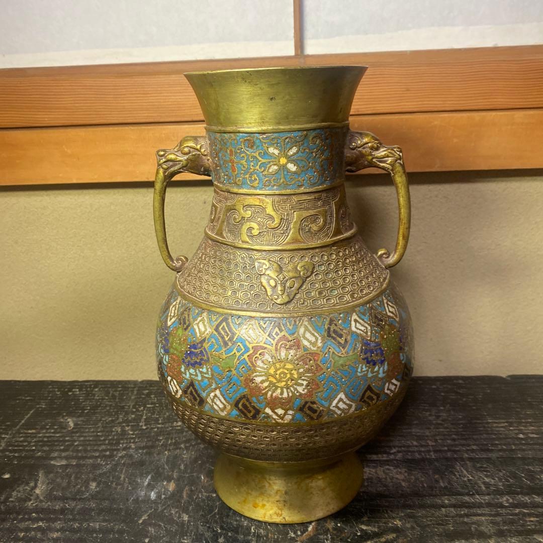 大日本帝国海軍司令部蔵　中国七宝花瓶