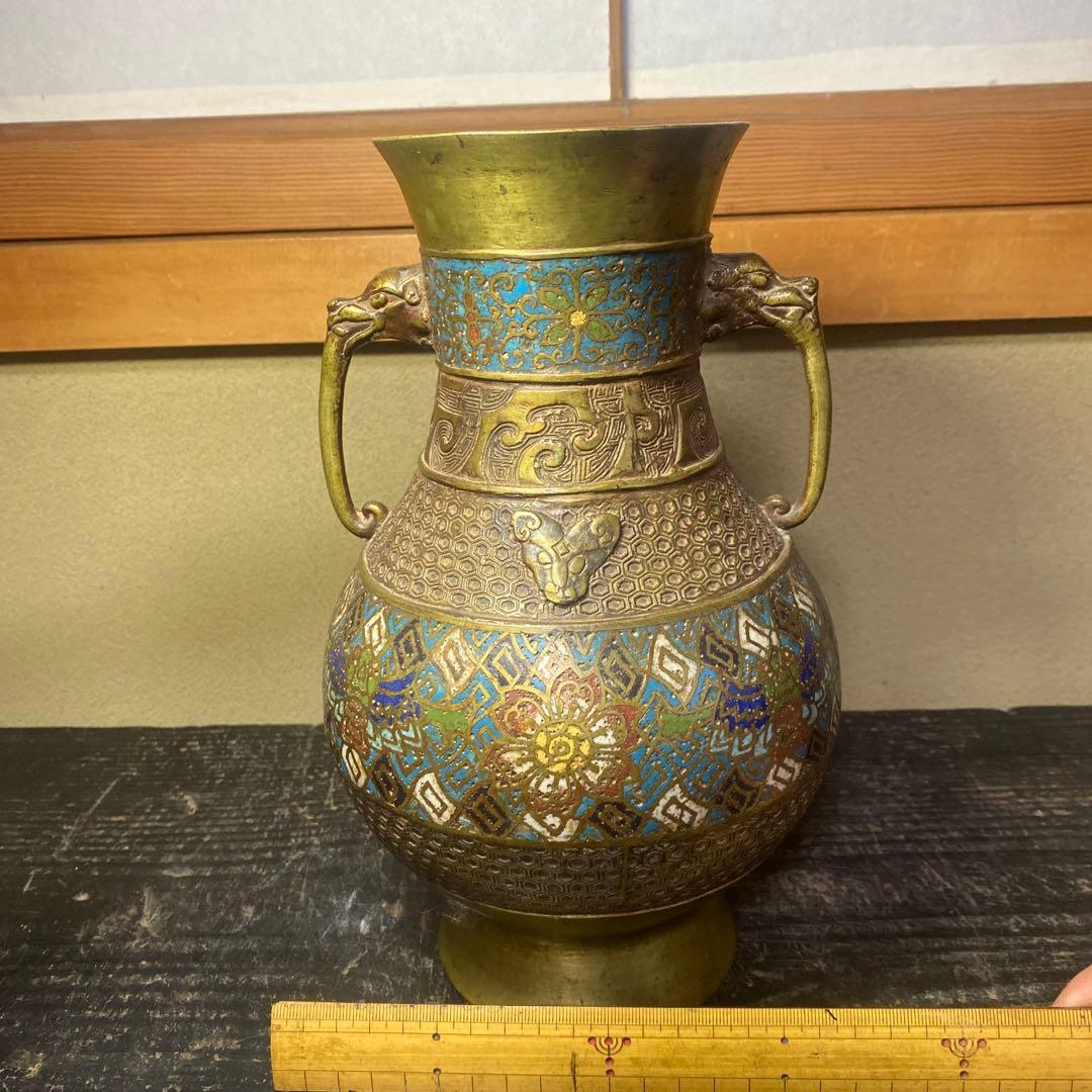 大日本帝国海軍司令部蔵　中国七宝花瓶