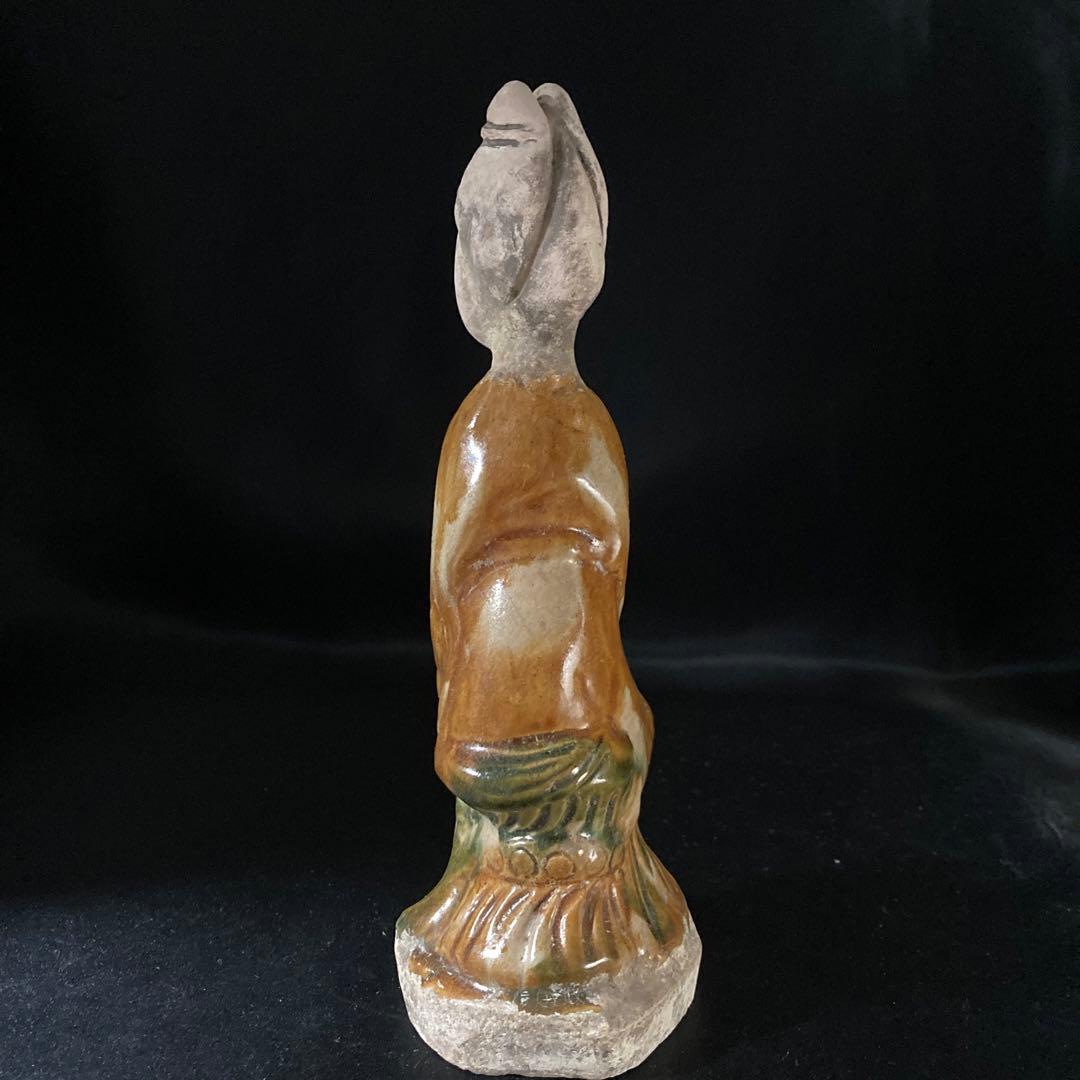 赤札閉店セール❗️【ギャラリー三益】三彩美人座俑（唐時代）