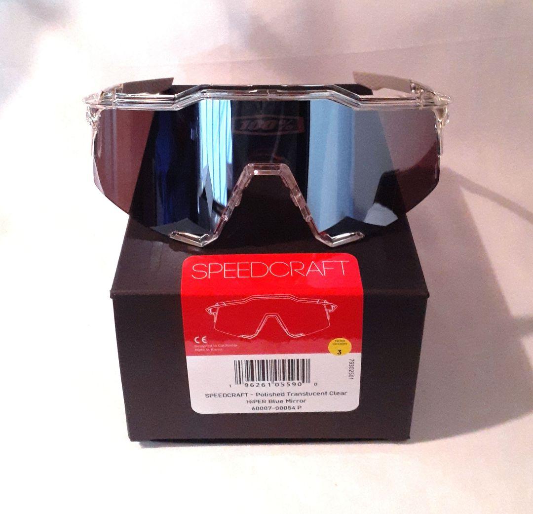 100% SPEEDCRAFT クリア ブルー ワンハンドレッド サングラス