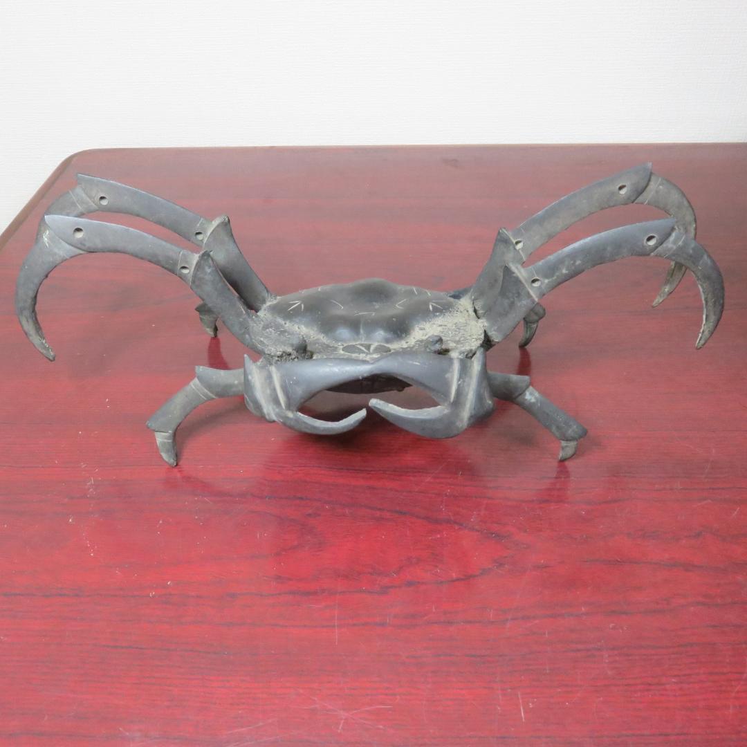 カニ 金物 蓋置 大 茶道具 真鍮 縁起物 置物 茶会