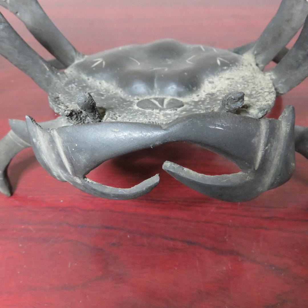 カニ 金物 蓋置 大 茶道具 真鍮 縁起物 置物 茶会