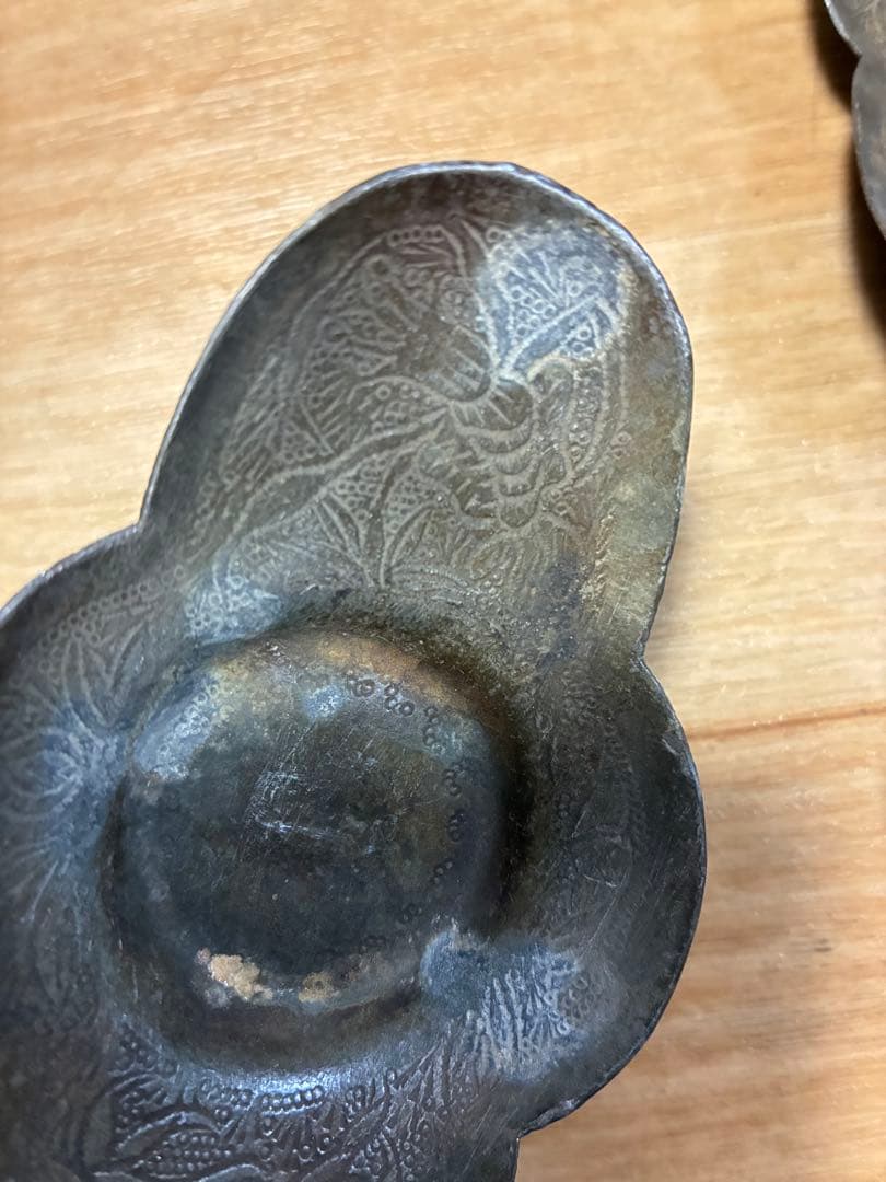 中国古錫茶托5枚　沈存周