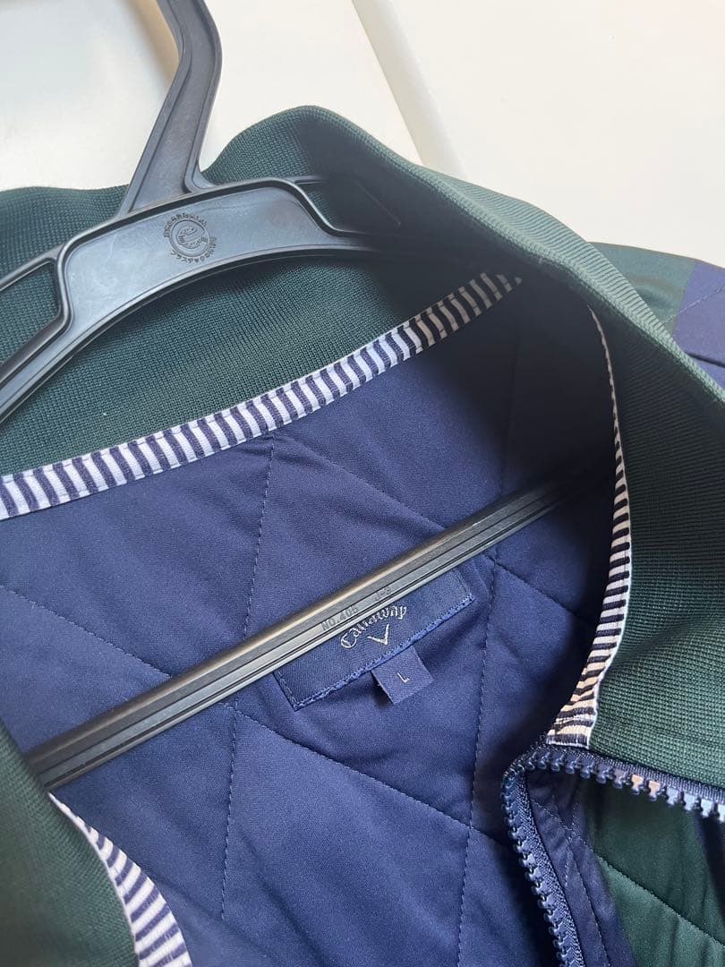 Callaway キルティングジャケット グリーン×ネイビー