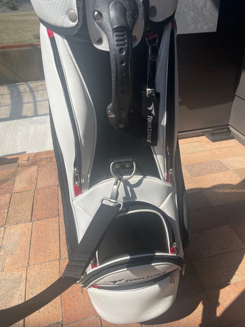 TourStage キャディバッグ ホワイト/ブラック/レッド