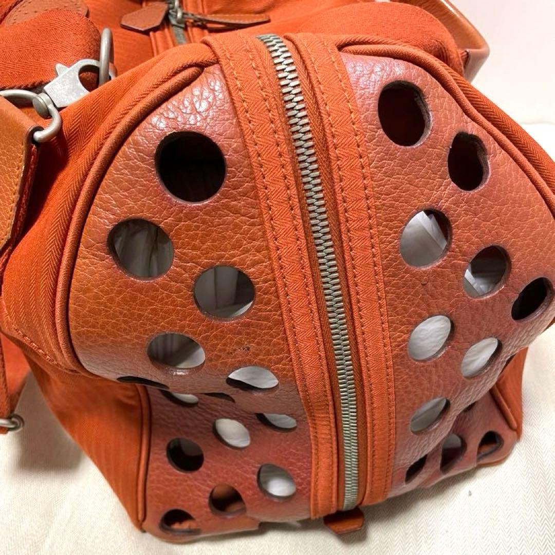 美品HERMESエルメスサックシアンボストンショルダー犬ドッグ用キャリーバッグ