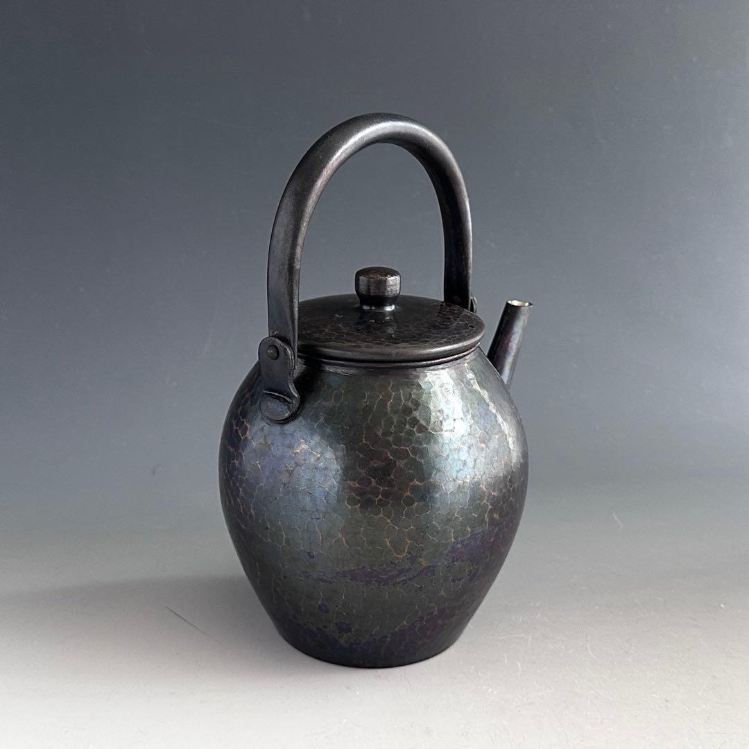 打出し　銅　薬罐　水注　工芸品　茶道具　煎茶道具　金属工芸