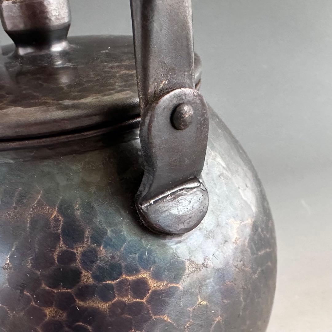 打出し　銅　薬罐　水注　工芸品　茶道具　煎茶道具　金属工芸