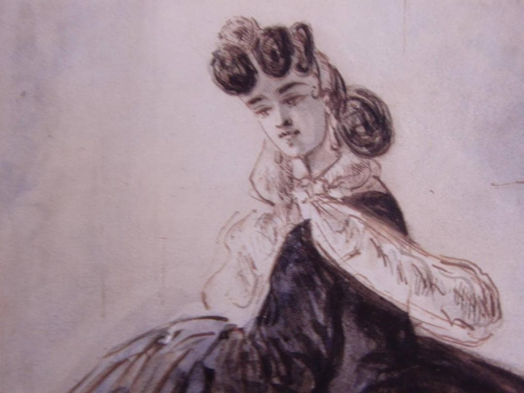 コンスタンタン・ギース【流行のドレスを着た婦人】、希少な画集画