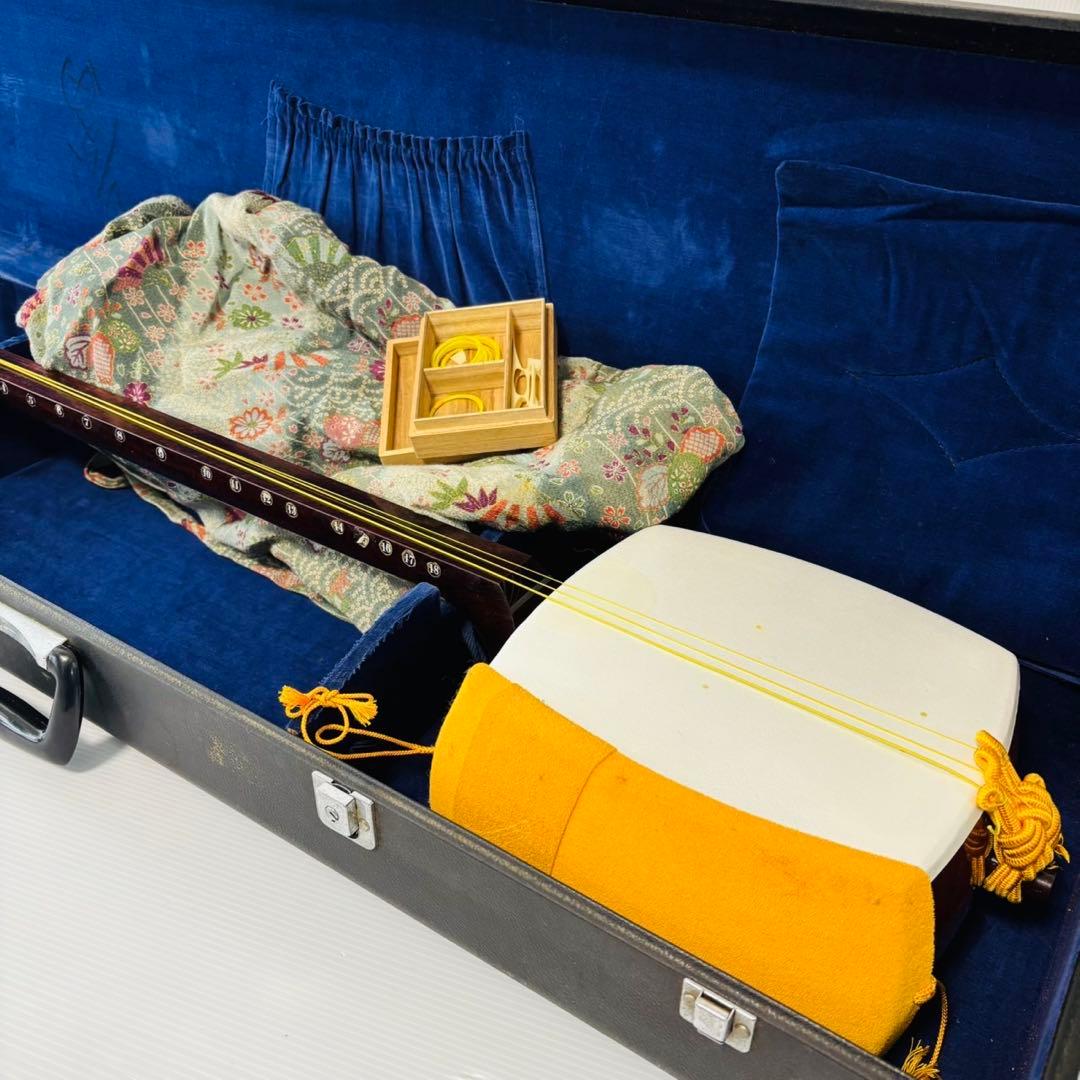 中棹三味線 K18 K9 紅木 虎トチ 綾杉胴 金細 東さわり 棹2.8 短竿