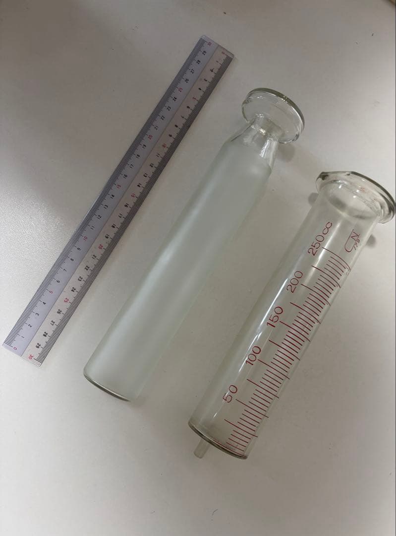 硬化ガラス製注射器　アンティーク　実験　シリンジ