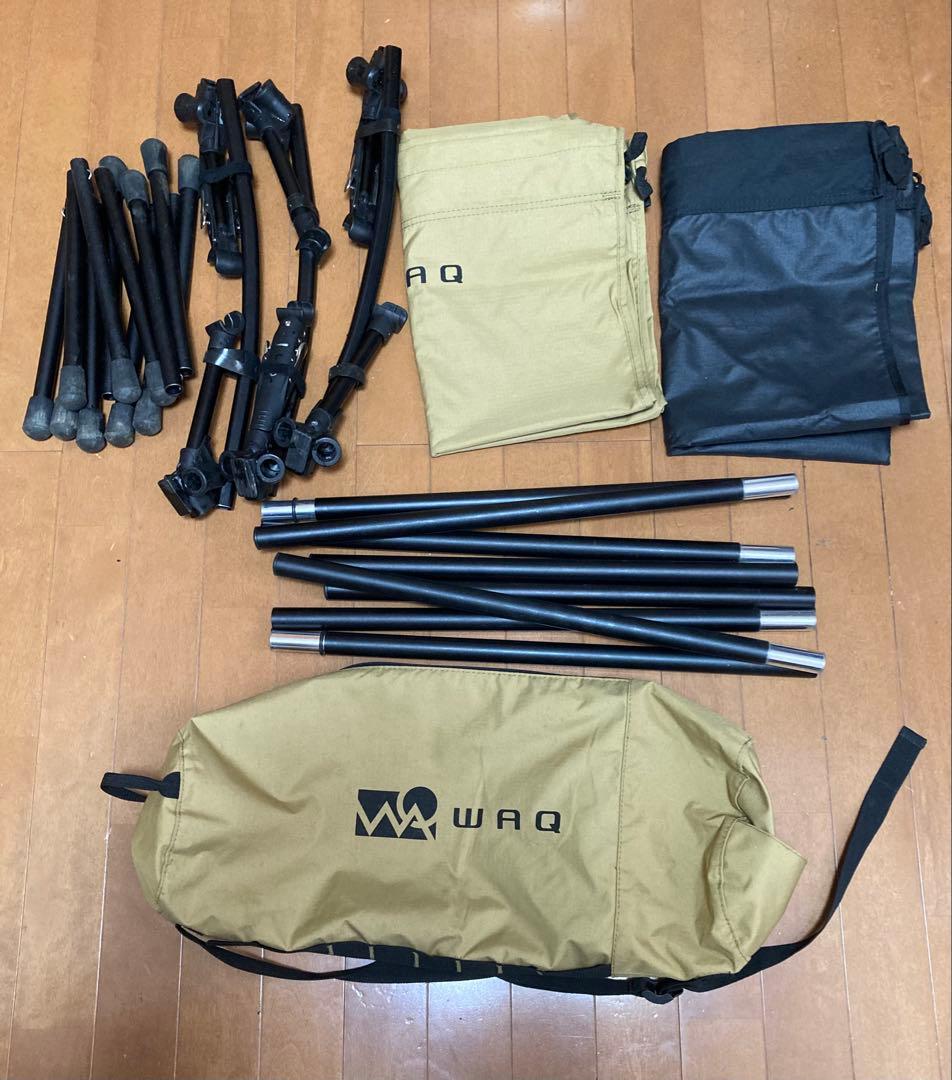 WAQ コット（カーキ）+替えシート（ブラック）+WAQマット+マット用シーツ