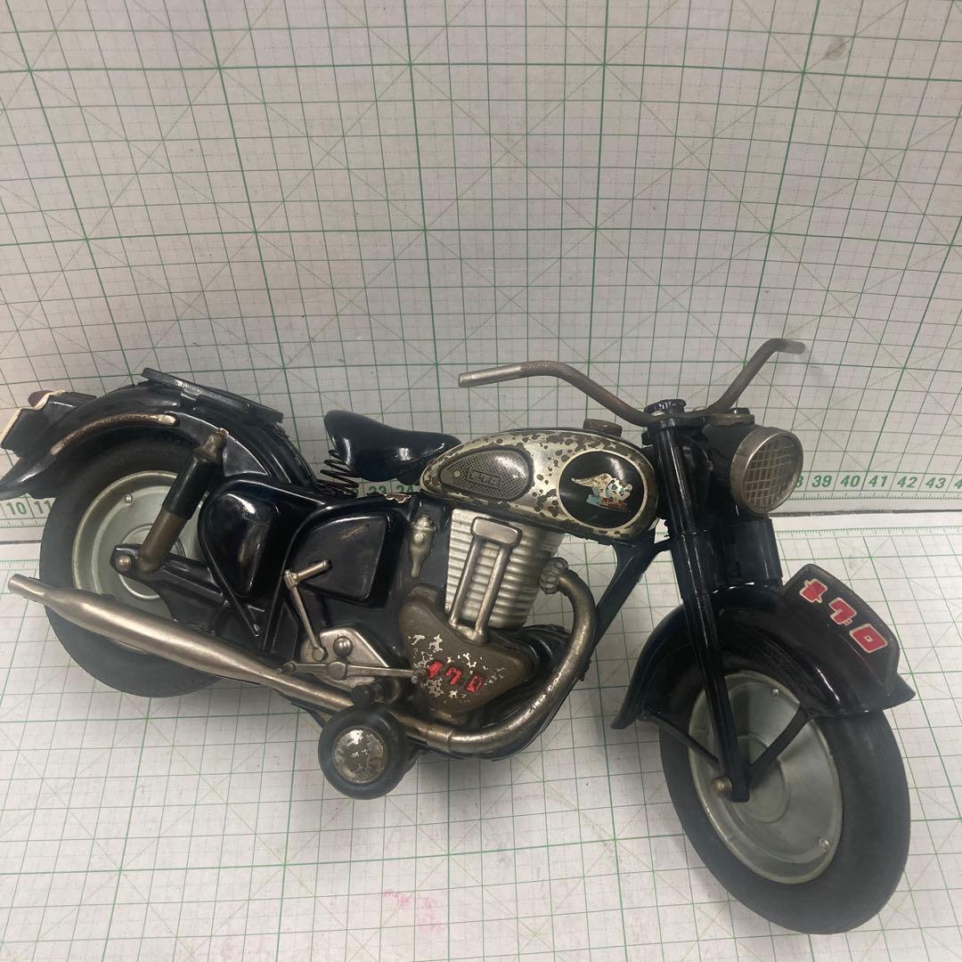 1950年代BC旧バンダイ製赤箱シリーズ初期フリクション可動力カワサキメグロ黒