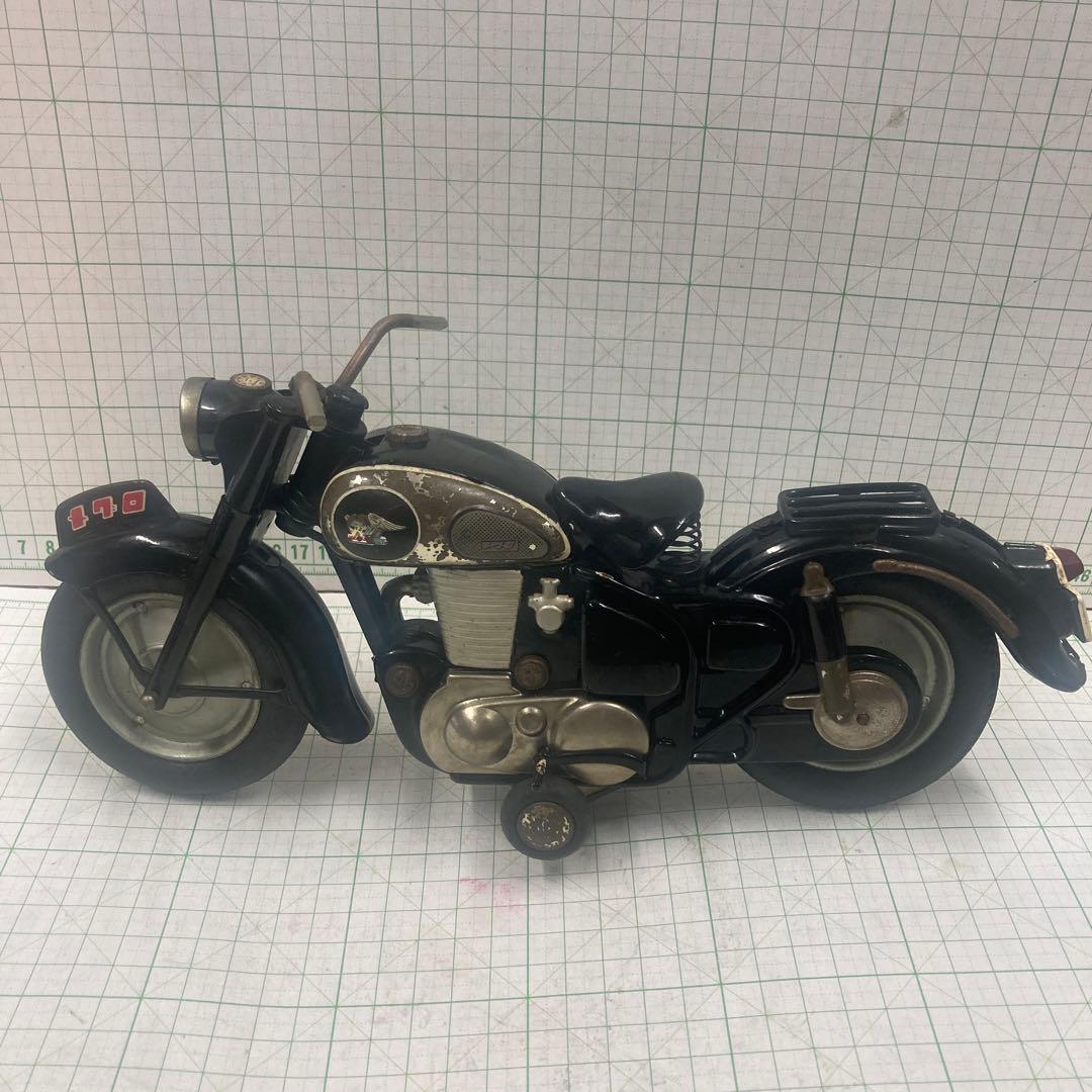 1950年代BC旧バンダイ製赤箱シリーズ初期フリクション可動力カワサキメグロ黒