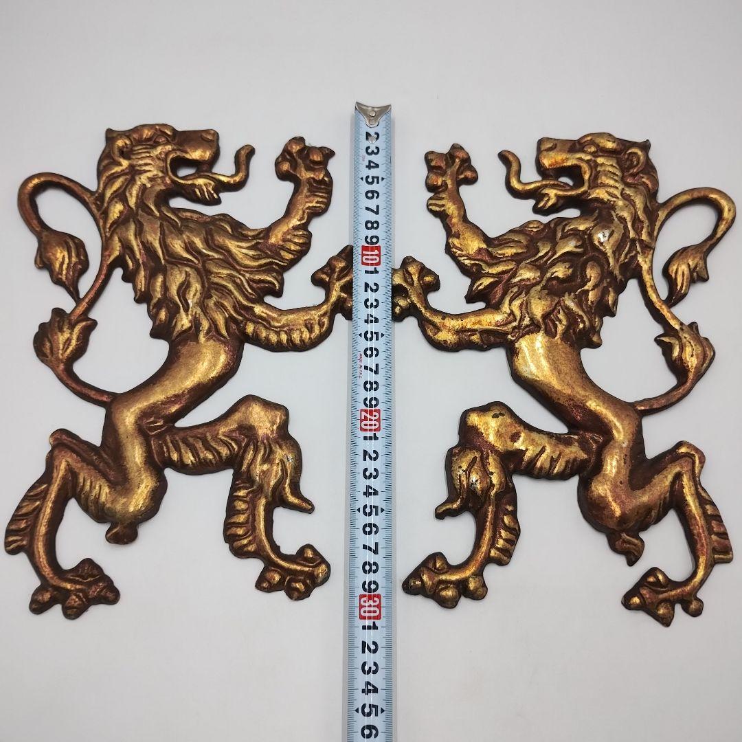 wM49L ライオン 紋章 置物 壁掛け オブジェ 西洋 紋章