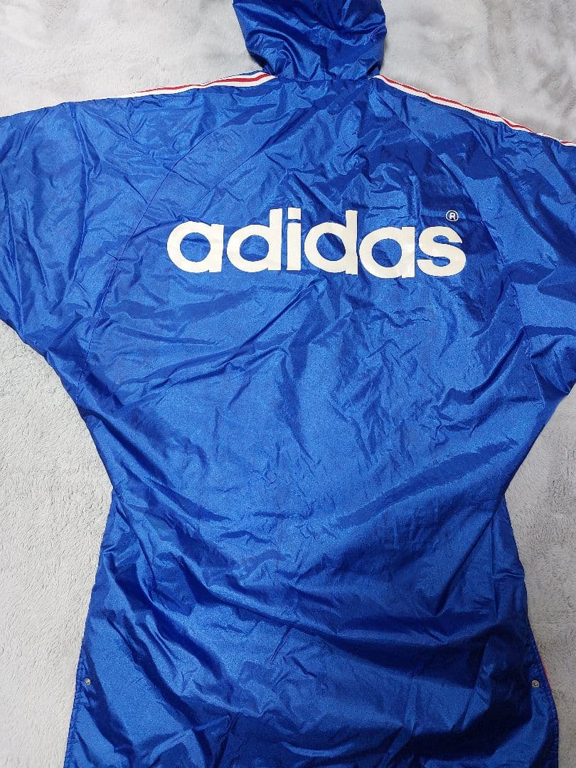 adidas フード付きベンチコート 青