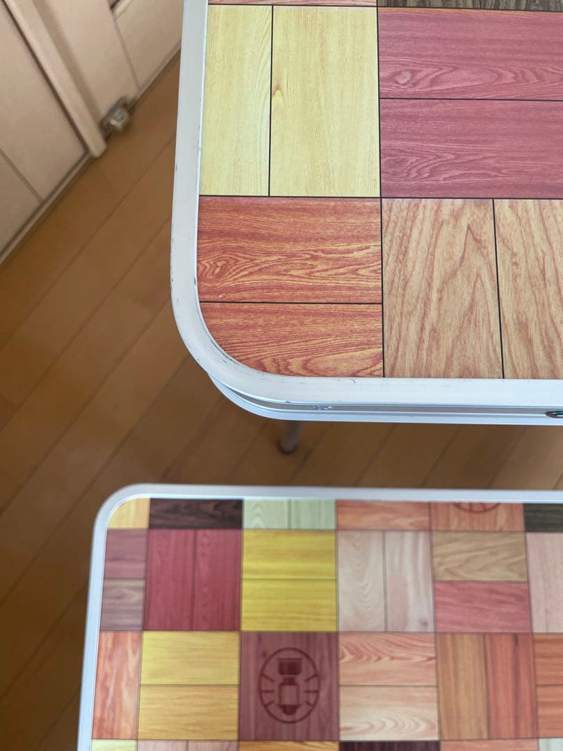 コールマン　カラフル木目調　モザイク　折りたたみテーブルセット