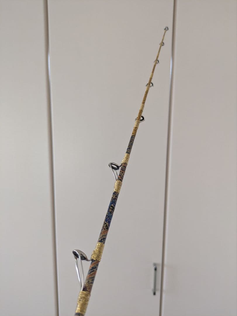 伊勢海老竿　穴釣り　テトラ釣り　布袋竹　和紙　　ハンドメイド　スパイラル