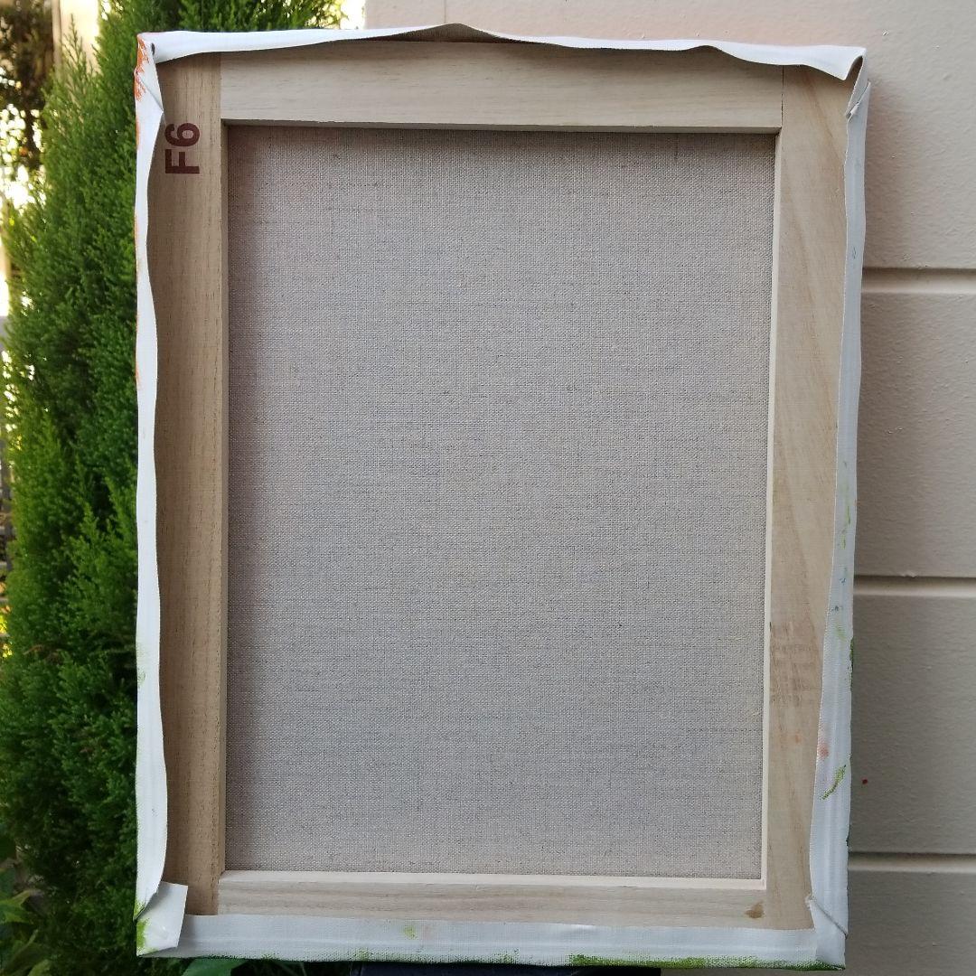 油絵 　専用　バスクシャツを着て自画像を描く猫