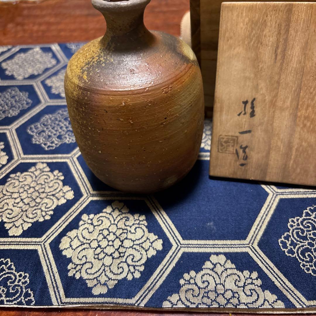 陶器花瓶と木箱セット