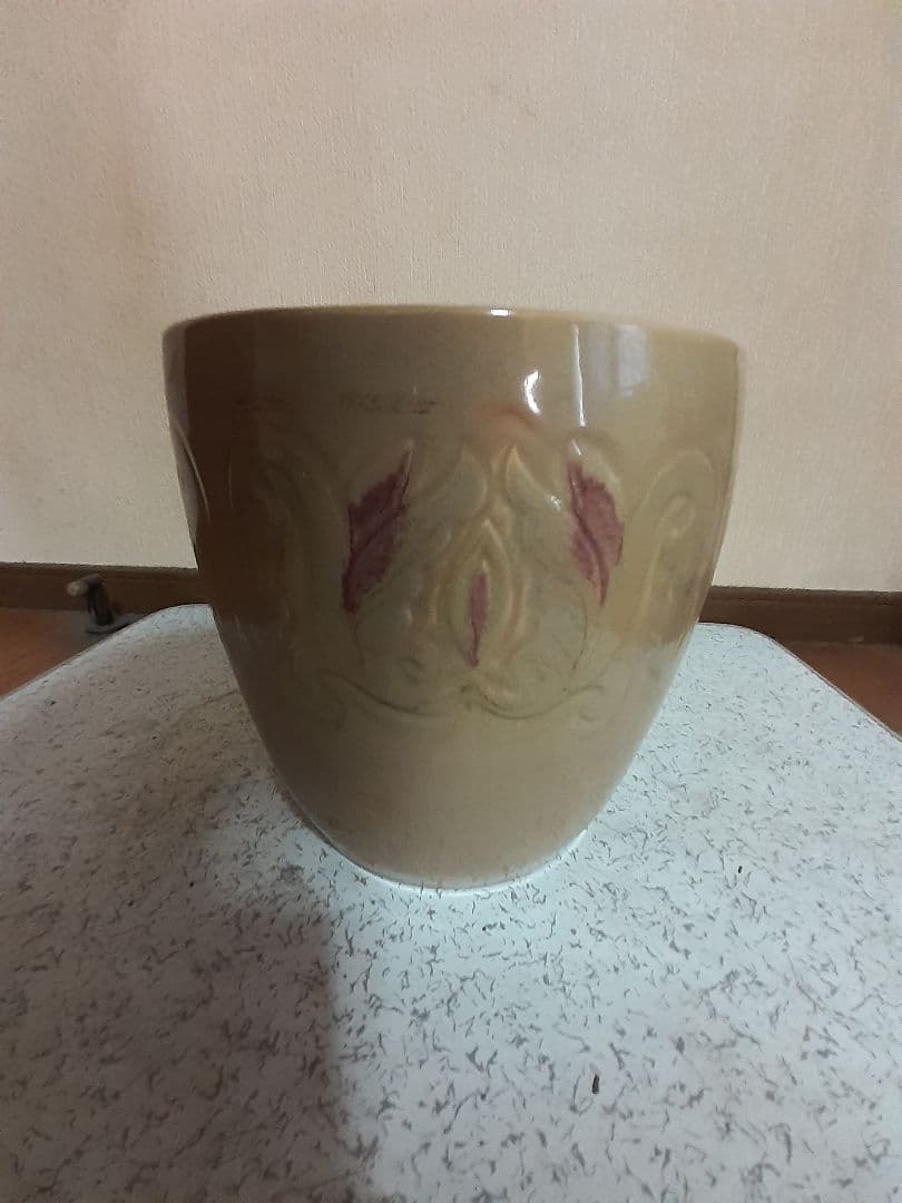 火鉢　木製 スラットデザイン ブラウン　台座付