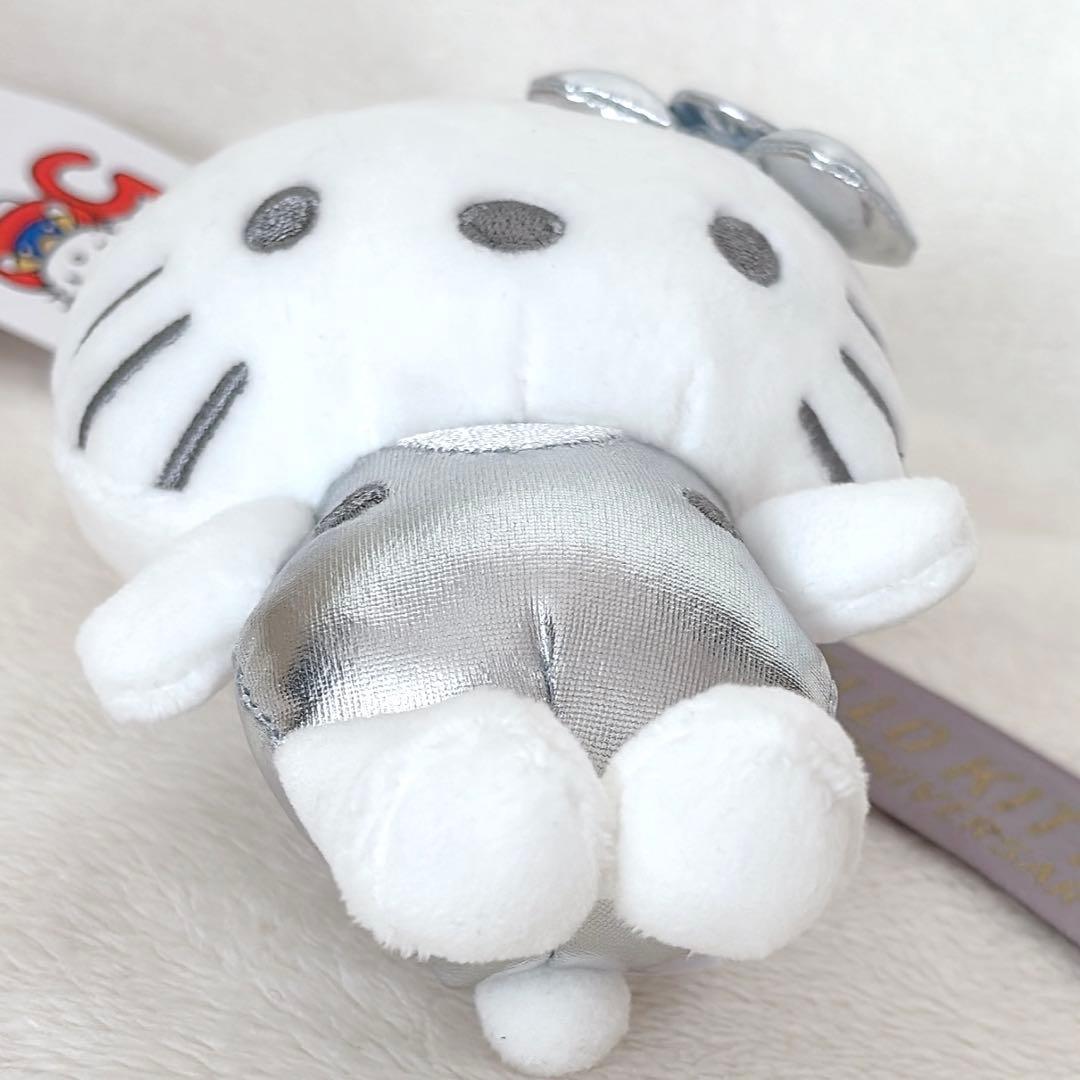 キティ50周年 マスコットチャーム アベイル シルバー ぬいぐるみ キーホルダー