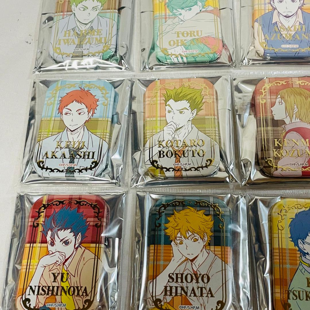 ハイキュー　未開封品　スクエア缶　バッジセット　オフショット×カラー第一弾