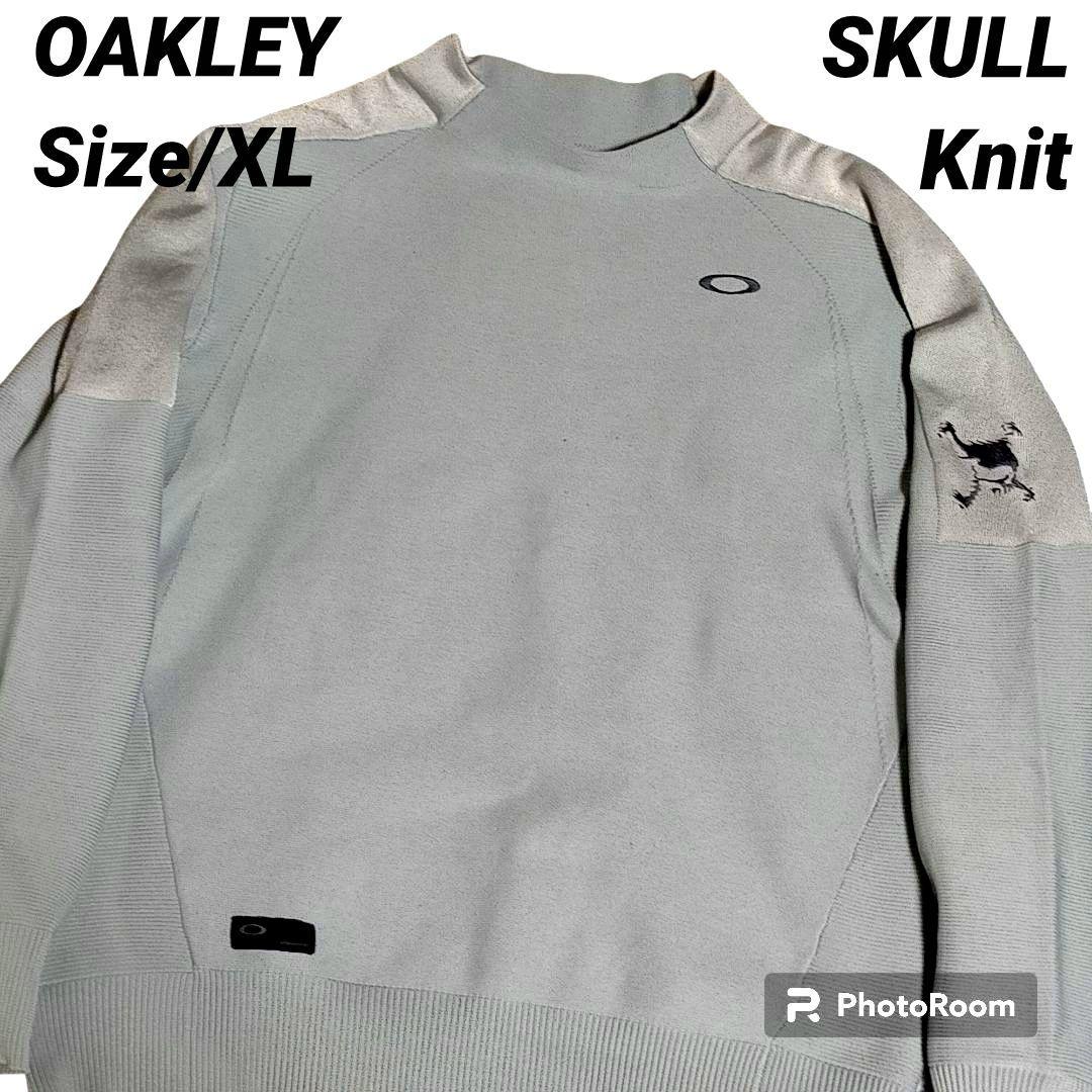 オークリー OAKLEY ニット トレーナー モックネック スカル 刺繍 ゴルフ