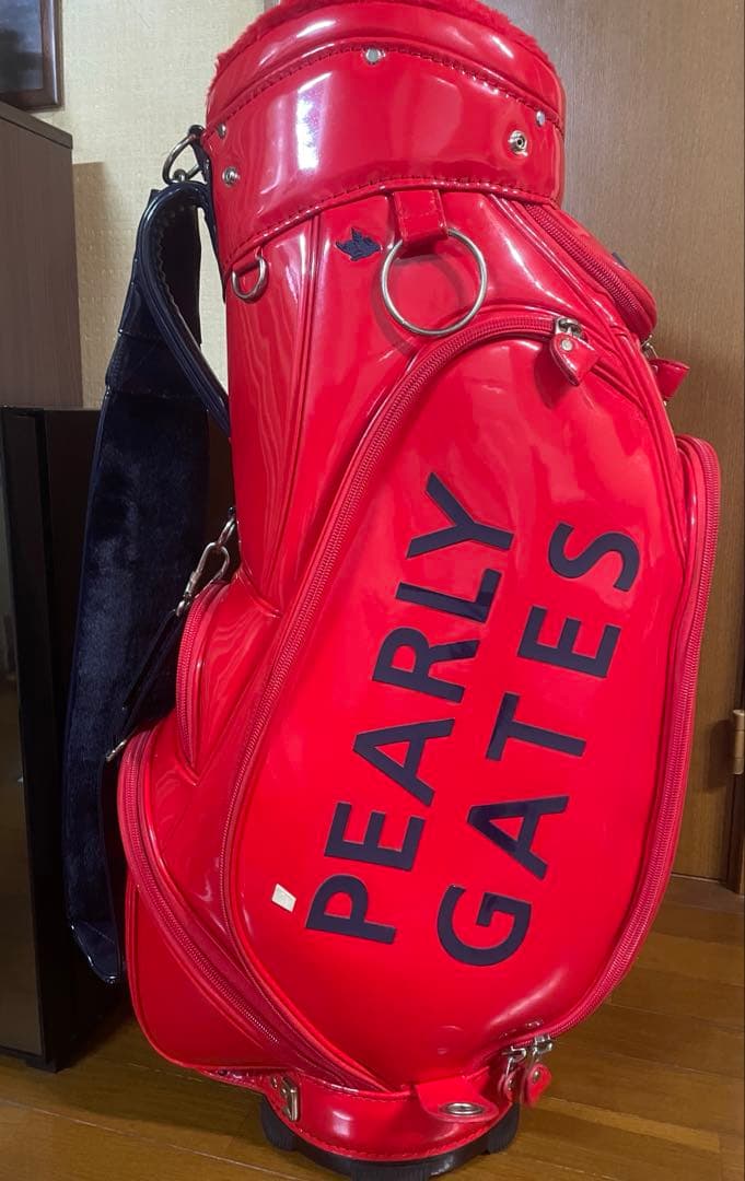 PEARLY GATES エナメルキャディバッグ レッド