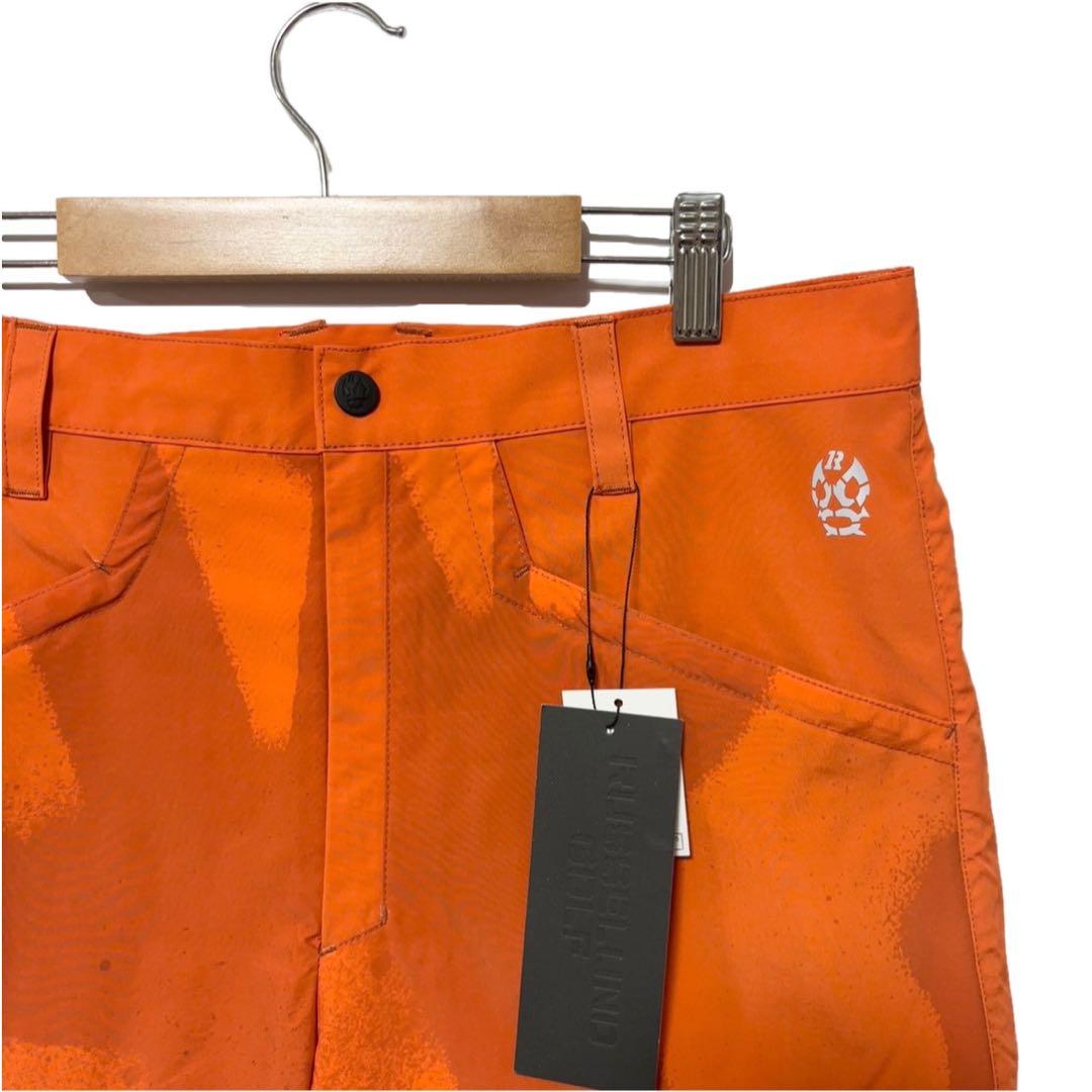 ラッセルノ ゴルフ RS ロゴ リフレクター ショーツ スプレー オレンジ L