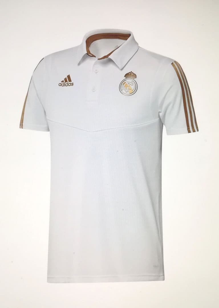 【新品】アディダス レアルマドリード 2019年公式ポロシャツホワイト&ゴールド