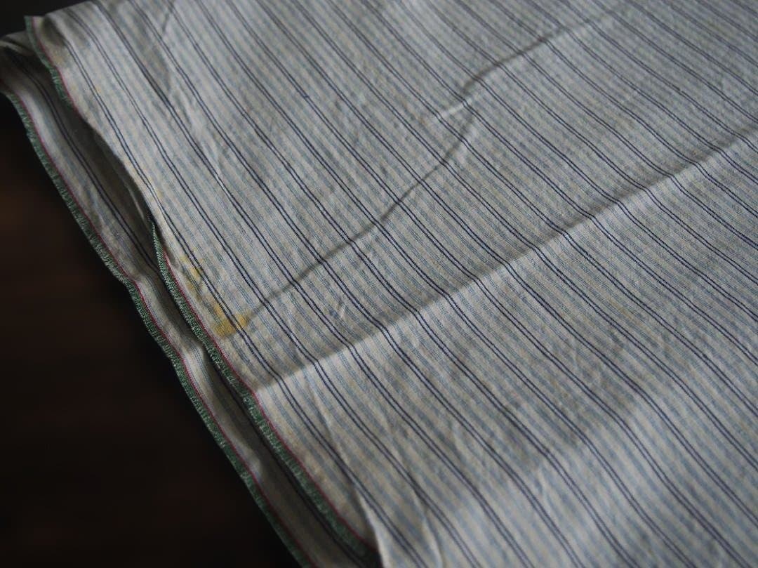 青系 ストライプ コットン 生地 71c×386c ファブリック 縞 /K299