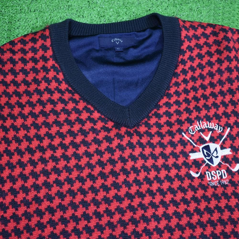 Callaway/キャロウェイ 防風Ｖネックセーター【レッド/LL】美品！