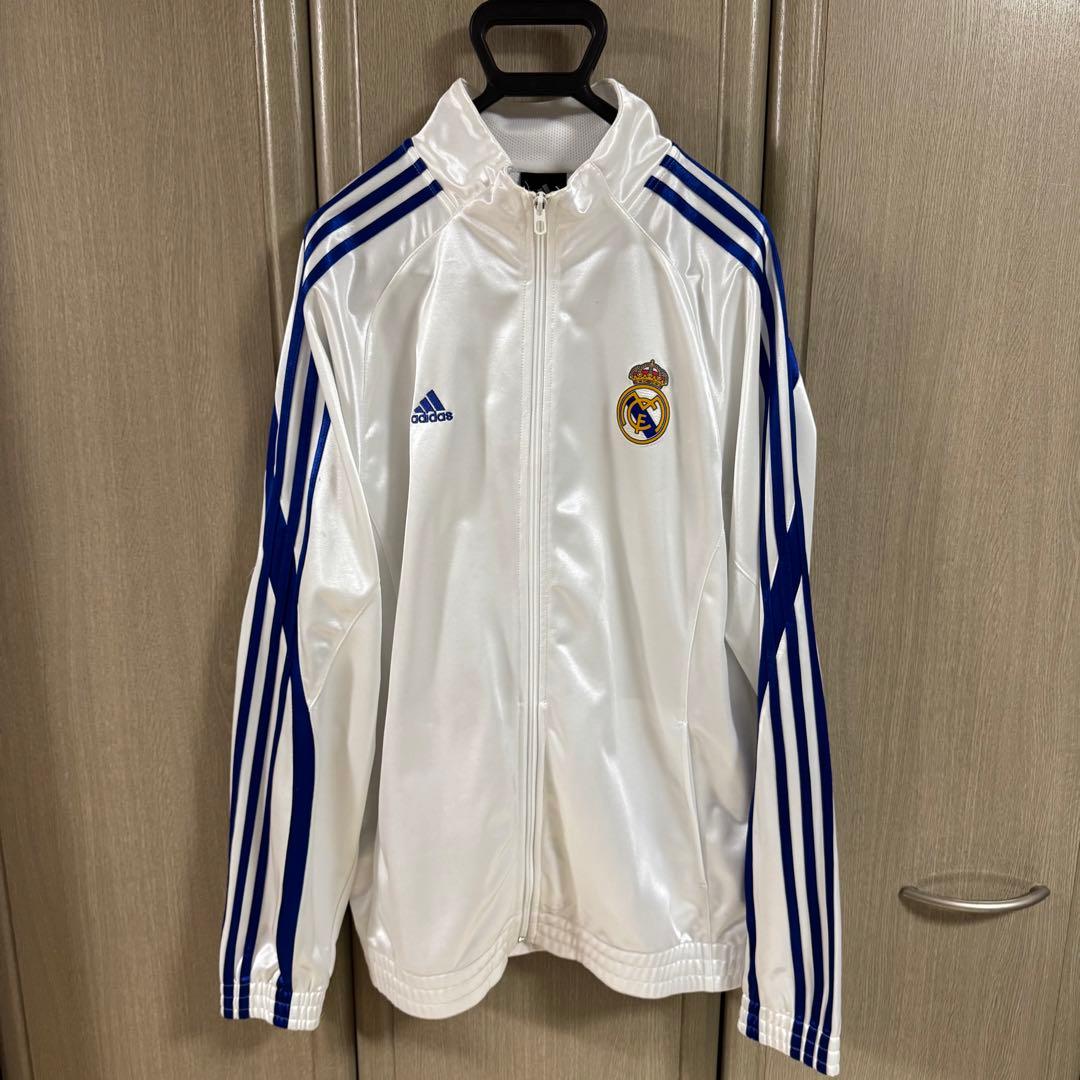 adidas製 レアル・マドリードトラックジャケット 2XOサイズ/ホワイト