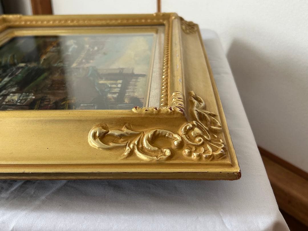 高橋益之 【小樽運河】油絵　F4号　油彩画　額縁