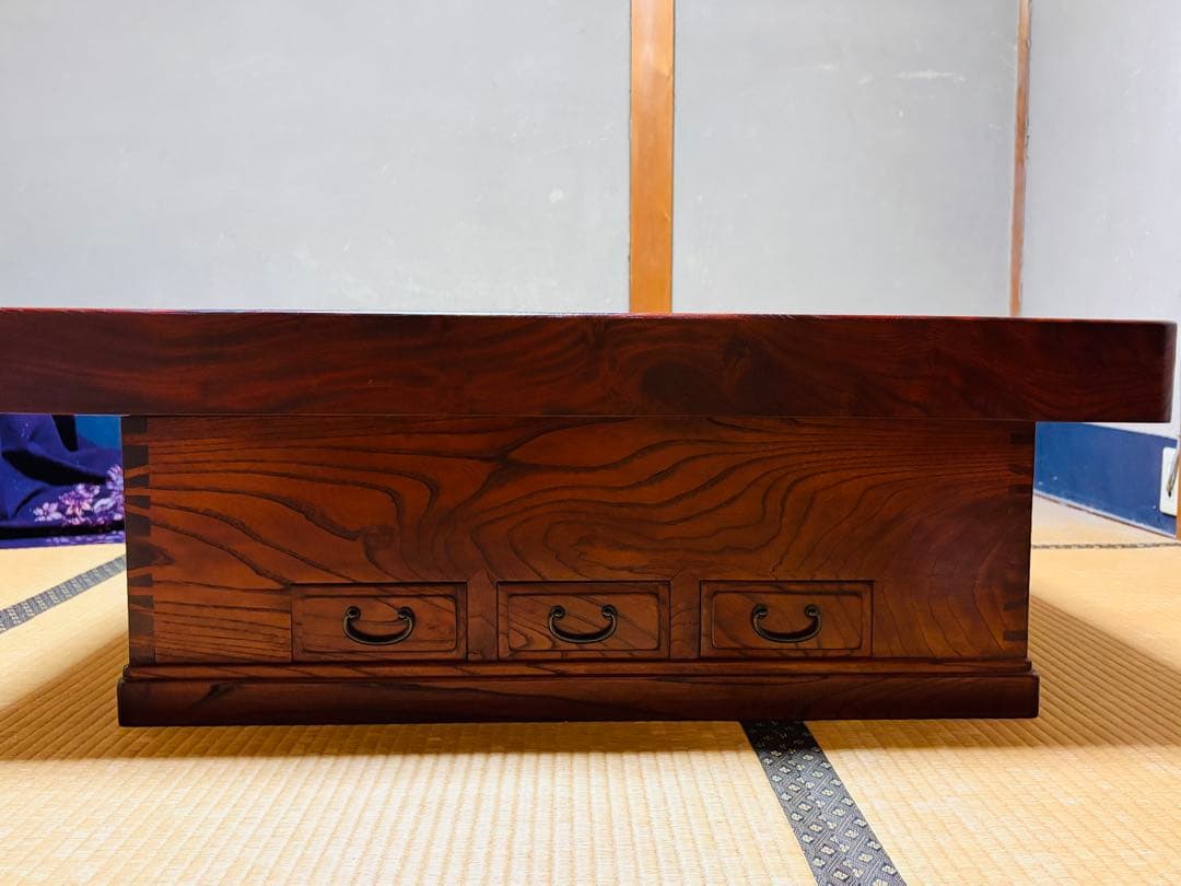 【未使用品】高級囲炉裏テーブル　古民家家具　工芸品　箱火鉢　座卓　送料込