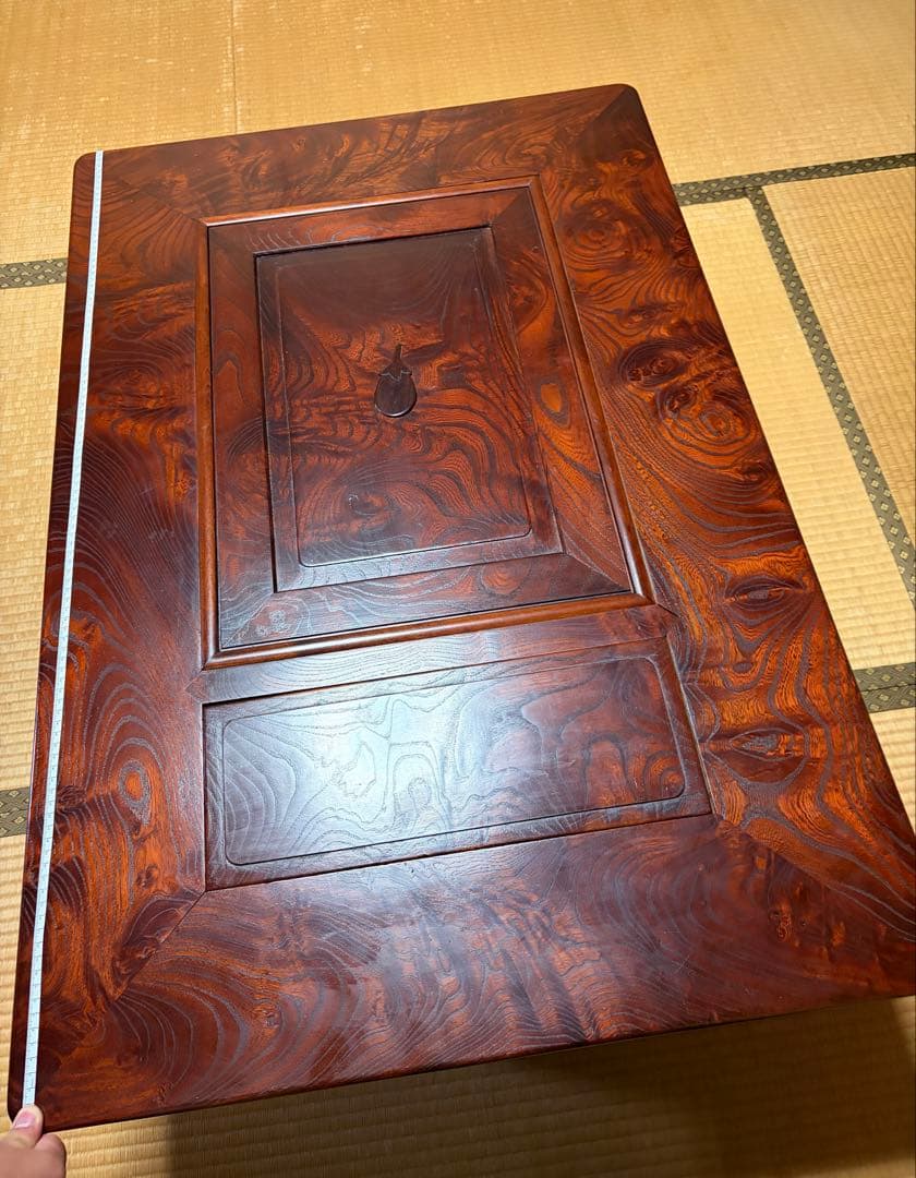 【未使用品】高級囲炉裏テーブル　古民家家具　工芸品　箱火鉢　座卓　送料込