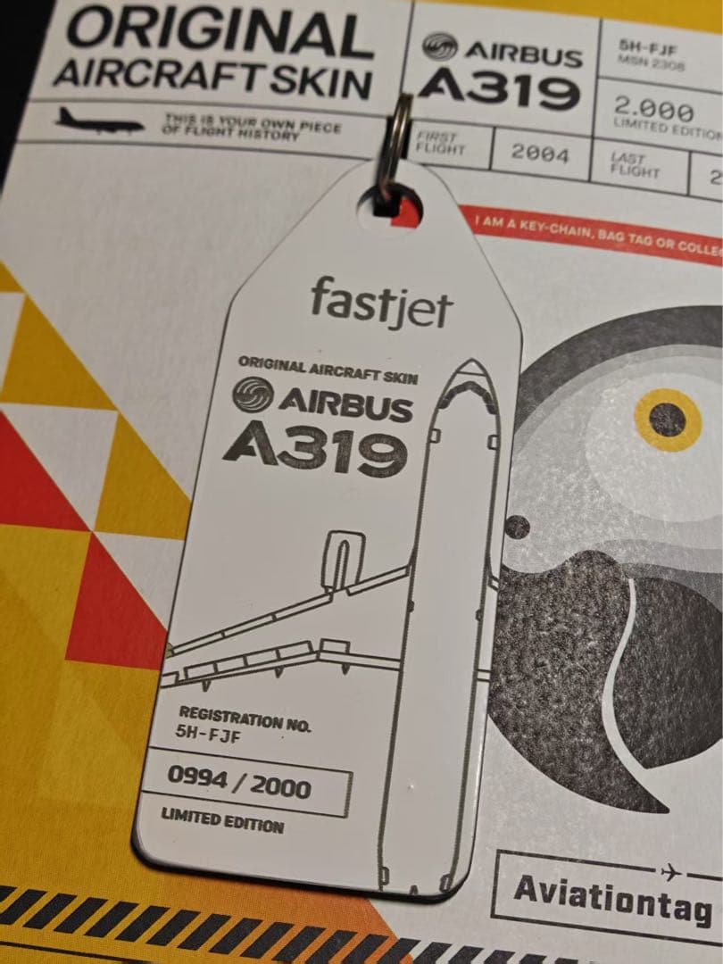 ファストジェット Aviationtag A319-100 裏面特殊デザイン
