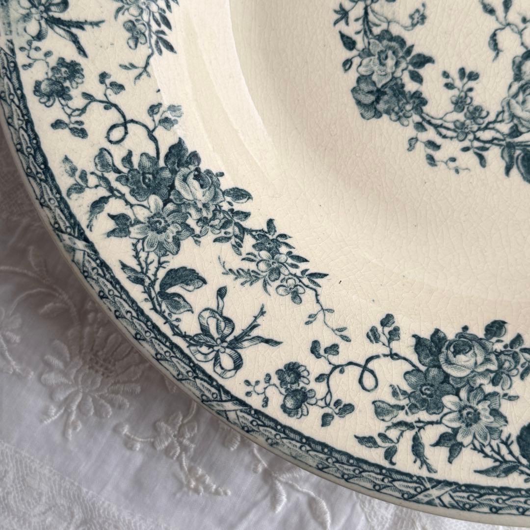 フランスアンティーク　Gien Bouquets de roses 深皿②