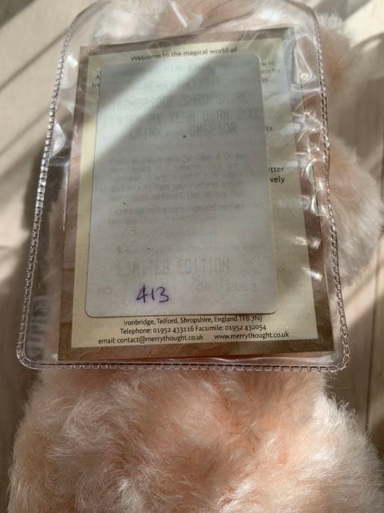 メリーソート MerryThought 2002年日本限定テディベア　3色