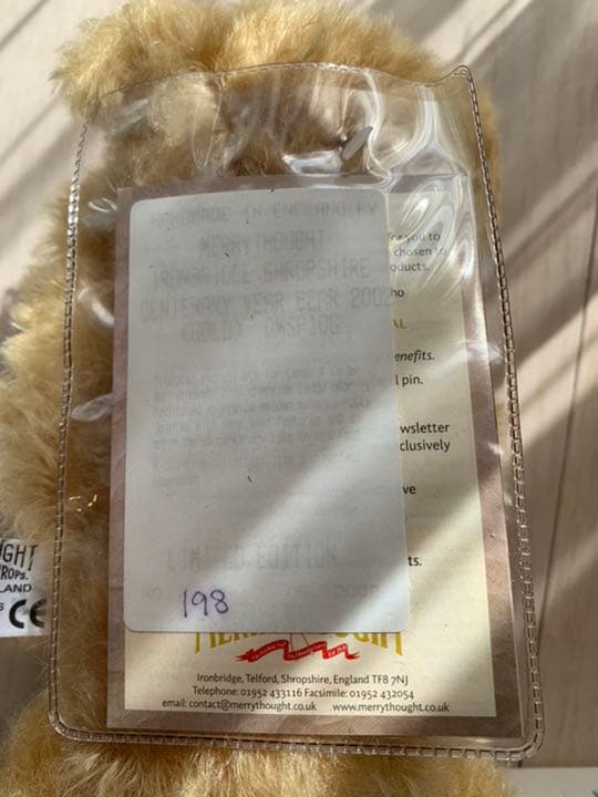 メリーソート MerryThought 2002年日本限定テディベア　3色