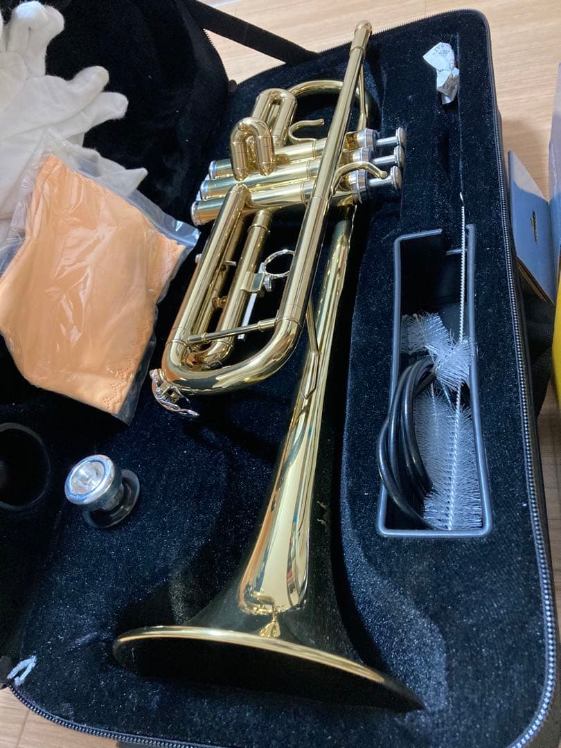 トランペット本体 ゴールド Silent Brass付き